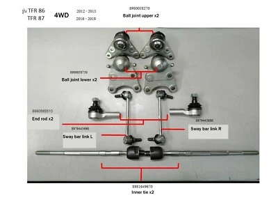 KIT SET 10 Pcs. ISUZU 2012-19 FRONT STEERING SUSPENSION  BALL JOINTS END ROD DHL - Image 1 of 4
