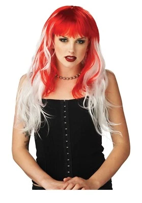 Peluca gótica Seasonal Visions para mujer Alterna Rocker vampiro talla única roja/blanca Foto 1 de 4