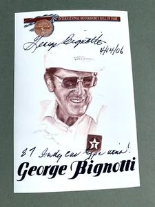 GEORGE BIGNOTTI (†) HOF Motorsports signed autograph 3.8x5.8 Photo - Picture 1 of 1