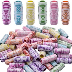 60pcs Multicolor Hair Tube Beads Dreadlocks Beads Hair Braiding Accessories f... - Picture 1 of 7