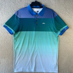 Kjus Poloshirt Herren Große 52 Golf Performance Kurzarm Blau Gestreift - Bild 1 von 7