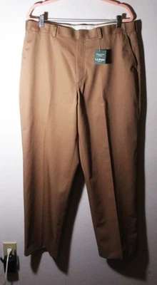L.L. BEAN Khaki Tan "Comfort Waist" Flat Chino Pants Men's Size 38X32 NWT - Image 1 of 4