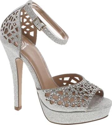 Delicious Zapatos de Fiesta de Vestido de Tacón Alto Metálicos Cadence para Mujer Foto 1 de 4