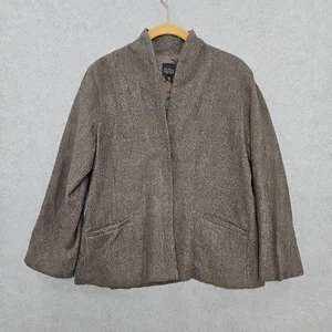 Chaqueta Blazer Eileen Fisher Talla Pequeña S Marrón 100% Lana Acolorida Frente a Presión... - Imagen 1 de 9