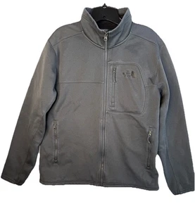 North Face WindWall Jacket Mens Large Full Zip Fleece Lined Softshell Gray - Picture 1 of 11