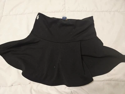 Polo Ralph Lauren Girls Sz 6x Black Mini Golf Skirt Lightweight Stretch Festive  - Image 1 of 4
