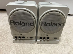 ROLAND MA-12C Stereo Micro Monitor Speakers Pair Amplified Tested Used Japan - Picture 1 of 7