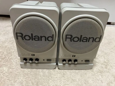ROLAND MA-12C Stereo Micro Monitor Speakers Pair Amplified Tested Used Japan - Image 1 of 4