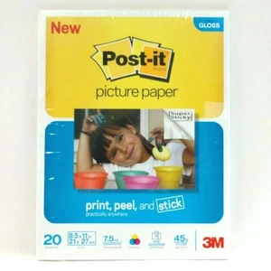 NEU! Post-it Bilderpapier 20 Blatt 8,5 x 11 seidenmatt 3 m 7,5 ml dick  - Bild 1 von 2
