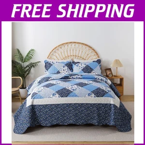 Luxury California King Quilt 120x120 - Classic Retro Design with Pillow Covers - Picture 1 of 10