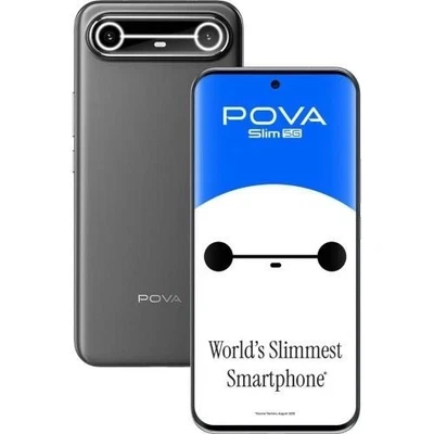 Tecno Pova Slim 5G (Black, 128GB 8GB RAM) Dimensity 6400 5G Global Version. - Image 1 of 4
