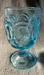 Moon and Stars Goblet Ice Blue LE Smith MCM 5-3/4” Height Free Shipping N - Picture 1 of 7