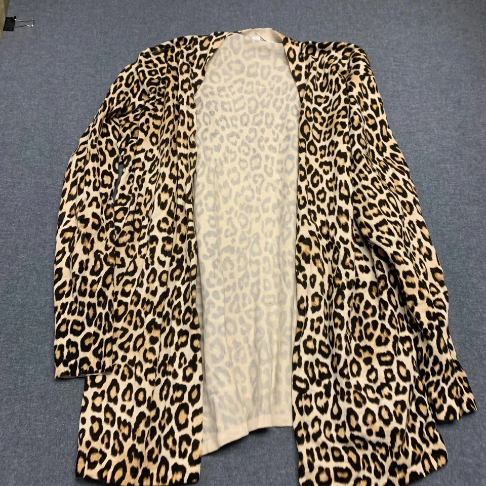 Cárdigan para mujer Chico talla 2 L marrón frente abierto suéter estampado animal leopardo Foto 1 de 4