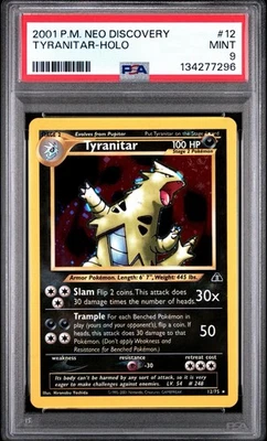 2001 Pokemon Neo Discovery Tyranitar Holo Rare #12/75 PSA 9 Mint - Image 1 of 3