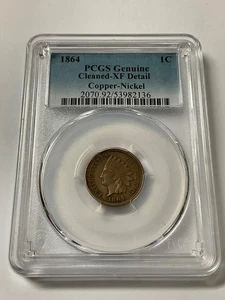 1864 Indian Head Penny 1C PCGS Genuine XF Detail 53982136 - Picture 1 of 2