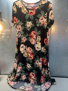 lularoe floral Flower Dress Size L High Low Short Sleeve Multicolor - Bild 1 von 23
