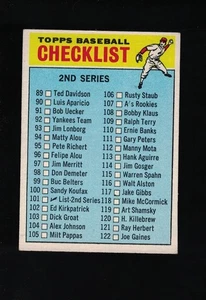 1966 Topps Baseball 2nd Series Checklist #101 *UNMARKED* - Picture 1 of 2