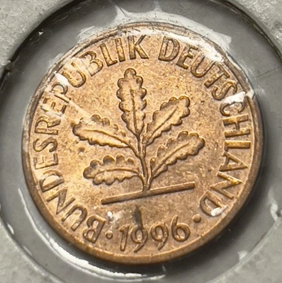 1996 Germany 2 Pfennig – AU – Copper Clad Iron | KM# 106a - Image 1 of 4