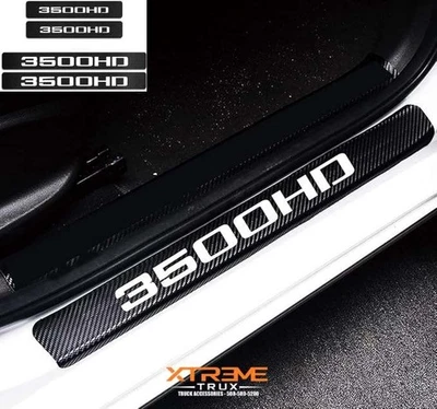 Juego de protectores de cubierta de umbral de puerta de fibra de carbono blanco para Chevrolet Silverado 3500 HD Foto 1 de 3