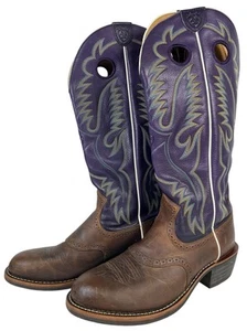 Ariat Heritage Buckaroo Herren Stiefel Cowboy Western 17" Lila Leder Größe 11,5 - Bild 1 von 13
