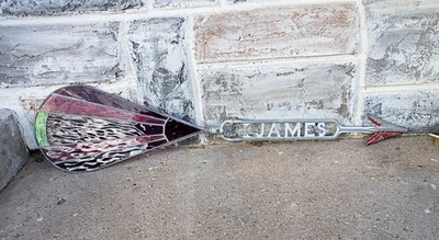 Antique Cast James Weathervane Directional Arrow, Stained Glass Tail - Image 1 of 4