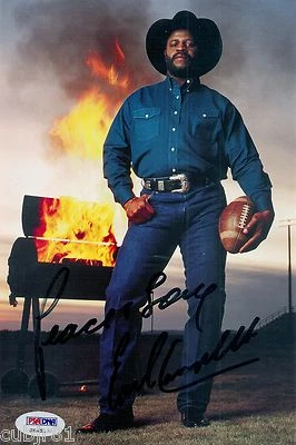 EARL CAMPBELL SIGNED AUTO 6X9 PHOTO PSA DNA ADVERTISEMENT HOUSTON OILERS - Image 1 of 3