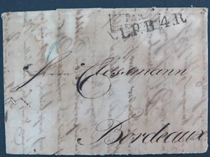 Franco German Baden 1801 Vorphila Bremen to Bordeaux 1823 Rayon Stempel Cover - Bild 1 von 3