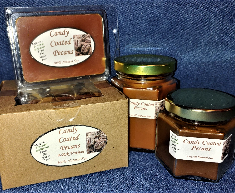 NUEVAS velas de soja perfumadas para panadería vertidas a mano tartas y votivas - nueces recubiertas de caramelo Foto 1 de 1