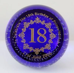 Limited Edition Caithness Glass Prince William 18th Birthday Paperweight 11/250 - Picture 1 of 4