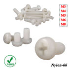 White Nylon Plastic Round Head Pan Head Phillips Screws Bolts M2 to M8 DIN 7985