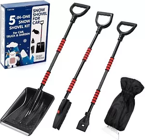 Snow Shovel Kit Removal Tools 5 in 1 Foldable Car Snow Shovel Snow Brush Scraper - Picture 1 of 3