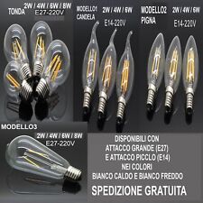 2W 4W 6W LAMPADA LAMPADINA CANDELA CLASSICA PIGNA TONDA LED  E27  E14 DIMERABILE