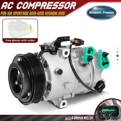 Compresor de aire acondicionado con embrague para Kia Sportage 2013-2015 Hyundai ix35 2015 L4 2,0 L Foto 1 de 4