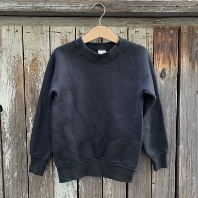 Sudadera vintage Fruit Of The Loom niños polar cuello redondo en negro talla 6-8 Foto 1 de 3