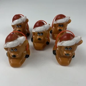 Juego de 5 adornos navideños de plástico duro cestas de caramelo de reno de colección - Imagen 1 de 12