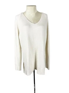 Athleta Ivory Switchback Merino Wool Blend Sweater Oversized Size Medium - Picture 1 of 8