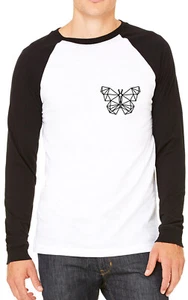 Camiseta de béisbol geométrica con estampado de pechos de mariposa para hombre mujer divertida unisex de bolsillo - Imagen 1 de 1
