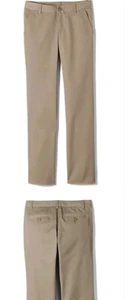Lands' End Uni Girls Perfect Fit Blend Front Chino Pants Khaki Sz 16X 30" #2 - Picture 1 of 1