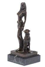 Bronze, woman, panther, erotic, bronze sculpture, egypt, cleopatra, big cat