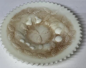 Northwood Pudding Glas Obst und Blatt Kommode Tablett dunkel Schale Teller Muskat Fleck - Bild 1 von 11