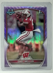 Chez Mellusi 2022 Bowman Chrome University - 1st Purple (/299) Wisconsin Badgers - Picture 1 of 2