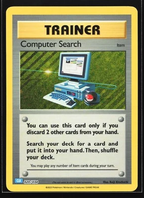 Pokemon Computer Search 020/034 CLB Trading Card Game Classic Blastoise Deck NM - Image 1 of 2
