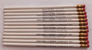 Taylors SC Lumber Company Dozen Unused Pencils with White Shaft - Picture 1 of 2