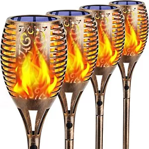 Luci solari TomCare per esterni 99 LED più alte e più grandi tremolanti confezione da 4, bronzo - Foto 1 di 7