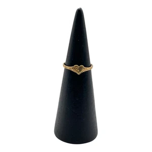 9ct 9k Yellow Gold Heart Shaped Ladies Signet Ring Size M1/2. Brand New - Picture 1 of 7