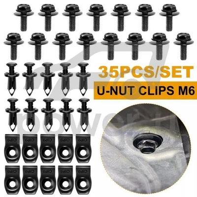 Pernos de carrocería y clips de tuerca en U - Protector protector contra salpicaduras bajo cubierta del motor M6 para Hyundai Foto 1 de 4