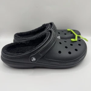 Zuecos de piel forrados clásicos sin cordones Crocs para hombre adulto sandalias negras talla 9 EE. UU. - Imagen 1 de 9