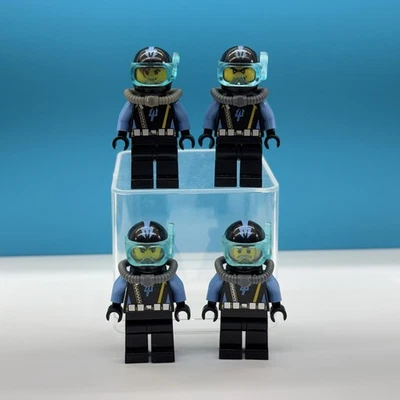 4x LEGO Aquazone AquaRaiders Minifigures Lot With Oxygen Tanks Black Atlantis - Image 1 of 3