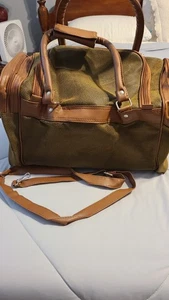 16" Reisetasche Beuteltasche braun Leder Wochenende Übernachtung Fitnessstudio Reise Handgepäck - Bild 1 von 6