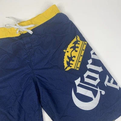 Corona Beer Extra Swim Trunks Suit Size 36 Blue Yellow Advertising - Image 1 of 4